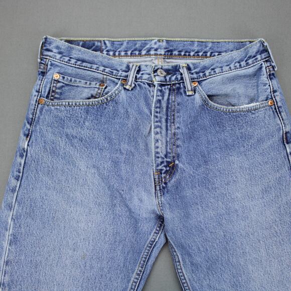 Levis 505 Jeans Mens 34x30 Blue Straight Fit Denim Cotton Actual 32x29 - Picture 2 of 12